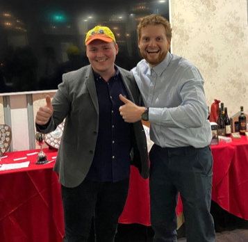 Kieran Cook, who recorded the most ducks, with 2021 winner Craig Johnson