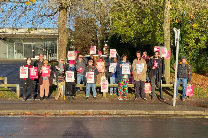 UCA lecturers formed a picket line outside the university entrance on Friday, November 25 – joined by staff from across all UCA departments and some students