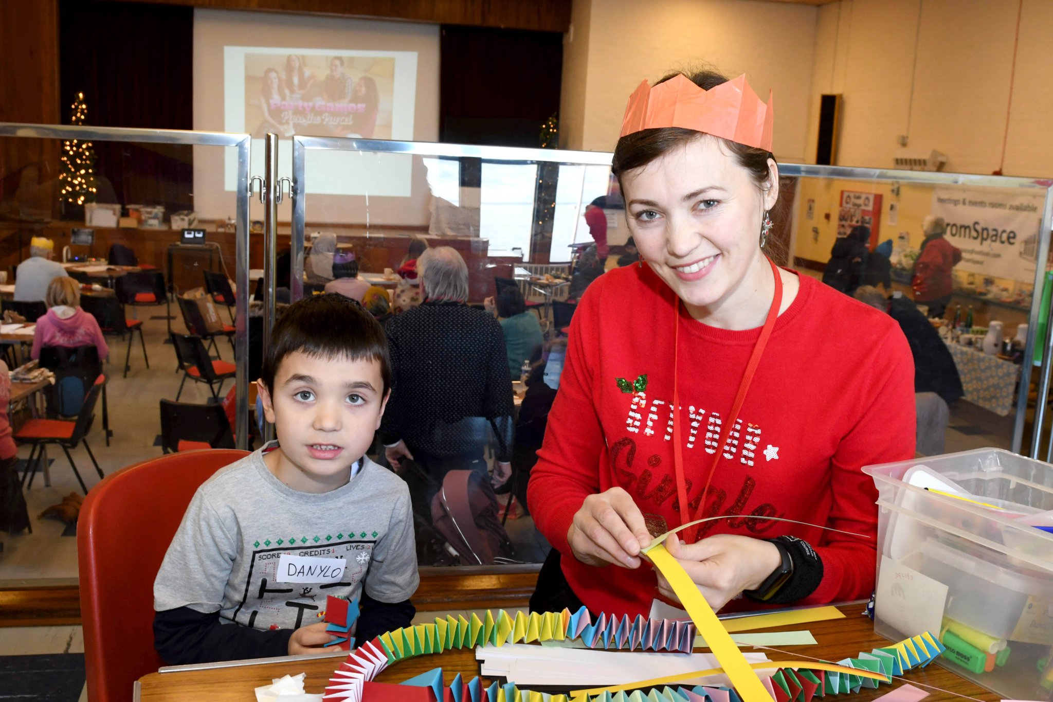 A special event at Cafe Lingo celebrating winter festivals around the world - craft activities with Oksana Fedorovych, pictured with her son Danylo Fedorovych (6)