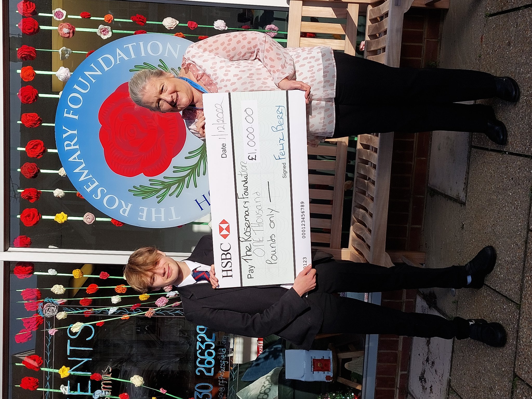 Felix Berry raised £1,000 for the Rosemary Foundation with a quiz in Sheet village hall