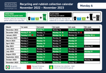 B&NES bin collection changes over Christmas period