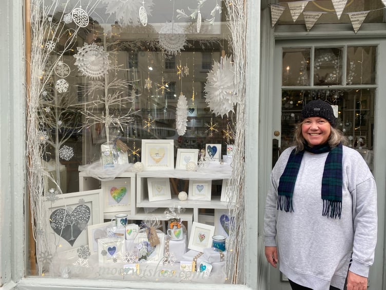 Cheryl Reeves of Moorwishes with her 'best window display'