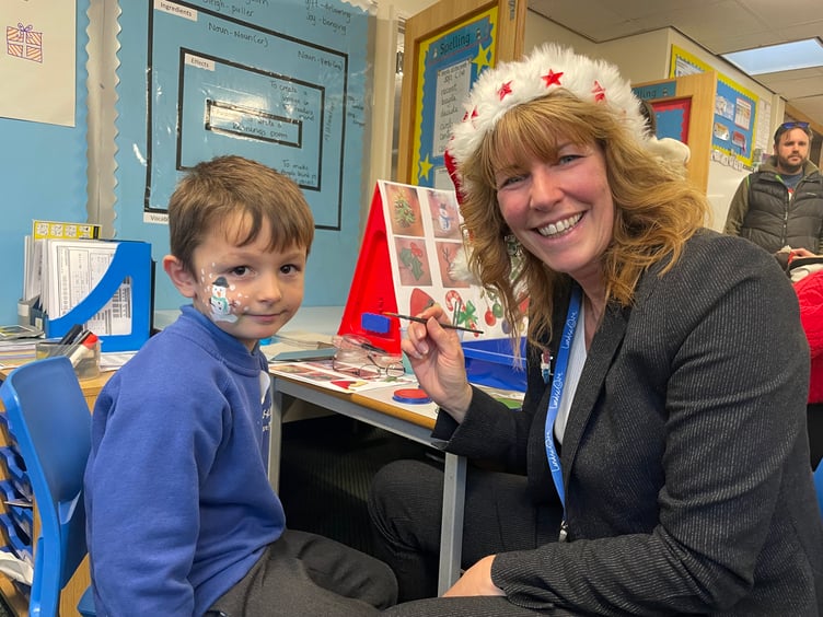 Face painting was very popular.