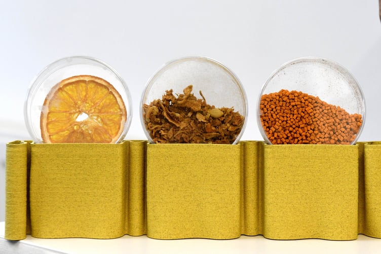 ‘Idea Hat’ in Ramsey - pictured are products including a desk lamp and mobile phone holders made from recycled orange peel