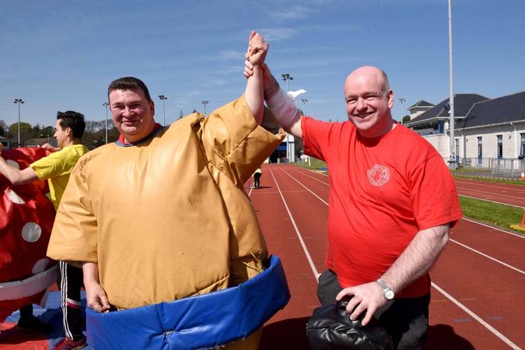 St John Ambulance First Aid Training with a twist, with teams taking part in an assault course at the NSC - Jason Moorhouse beats Ray Harmer