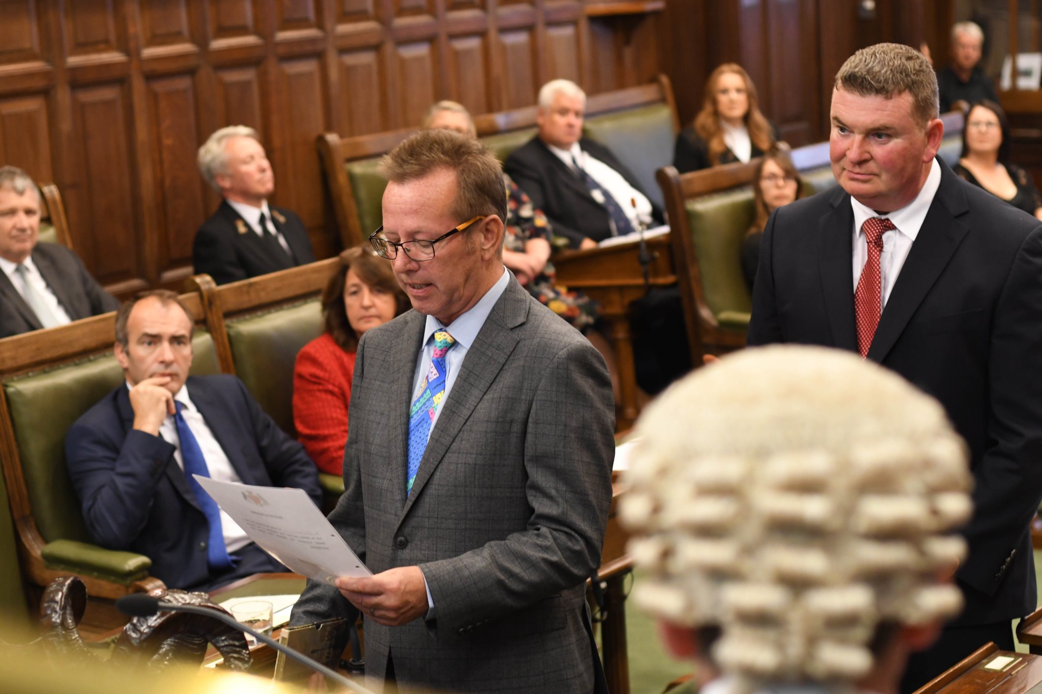 MHKs are sworn in during the first sitting of the new administration following the 2021 general election - Tim Glover and Jason Moorhouse
