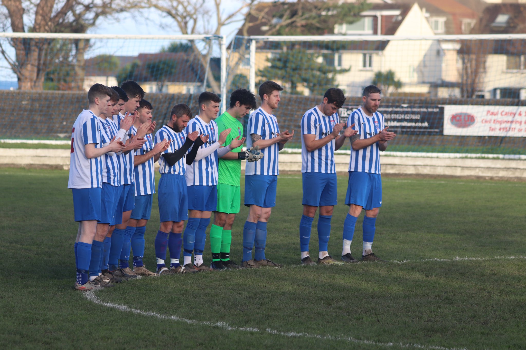 One minute’s applause was held before the Ramsey v Ayre Utd match in memory of Ramsey AFC’s club stalwart Graham Alexander (Photo: Paul Hatton)
