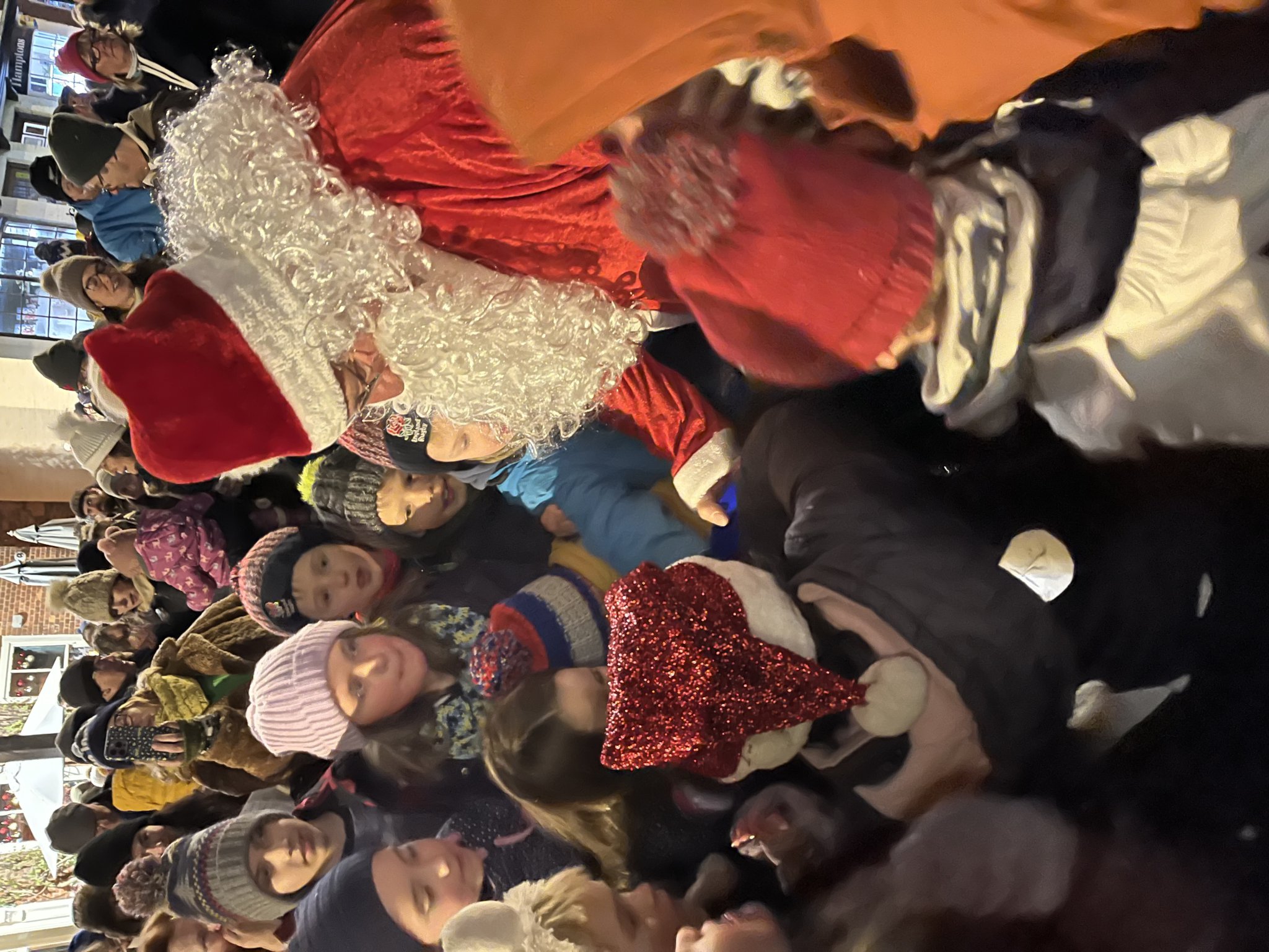 Father Christmas was popular at the carols around the Christmas tree event
