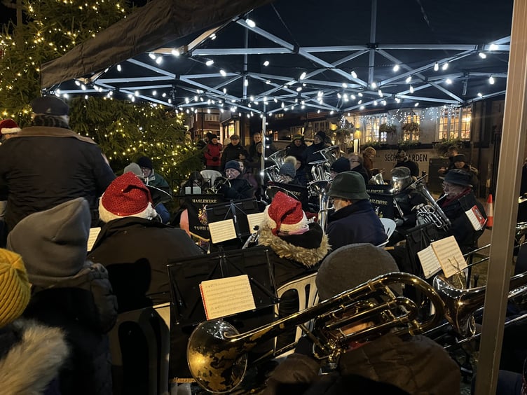 Haslemere Town Band accompanied the carol singing