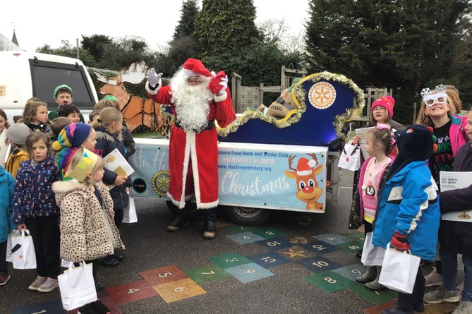 Father Christmas visited Northchapel schoolchildren