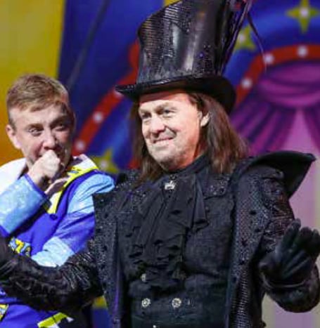 Richard Cadell, left, and Jason Donovan in Goldilocks and the Three Bears, Mayflower Theatre, Southampton, December 2022.