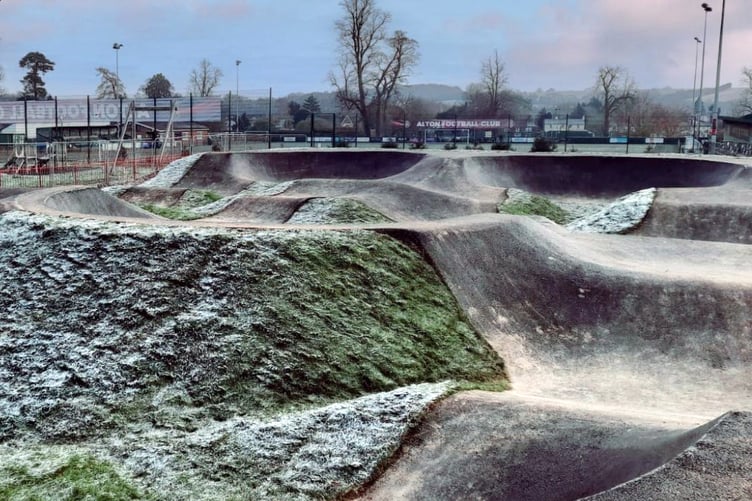 The BMX pump track at Anstey Park in Alton, December 15th 2022.