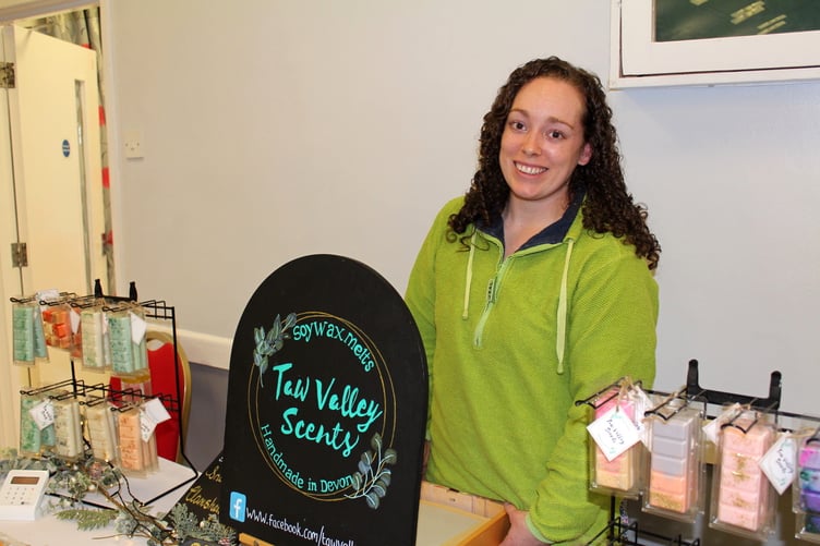 Emma Holloway of Taw Valley Scents of North Tawton selling her range of candles and wax melts and more. SR 6496