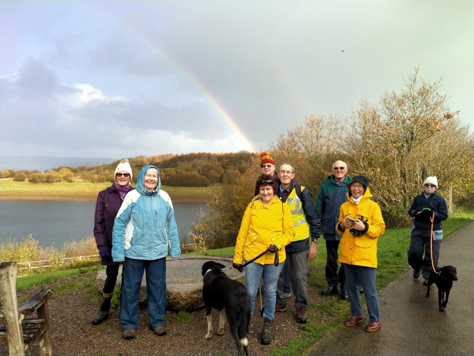 ABOVE: The spectacular rainbow seen over Roadford Lake; Below, The Clawton post box embedded into the wall