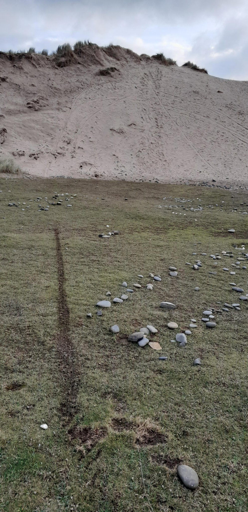 The scarred landscape of Dyfi Nature Reserve created by illegal motorbikers