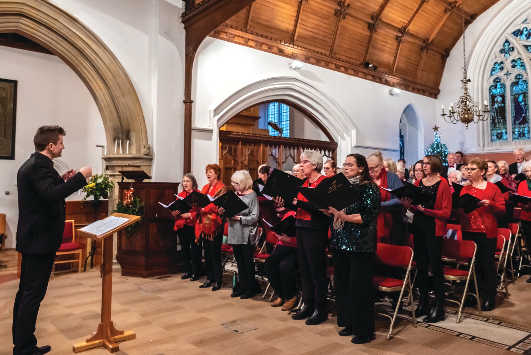 SINGING OUT – Epworth Choir, conducted by Michael Waldron, opens the concert at St Mary’s Church with Once in Royal David’s City.