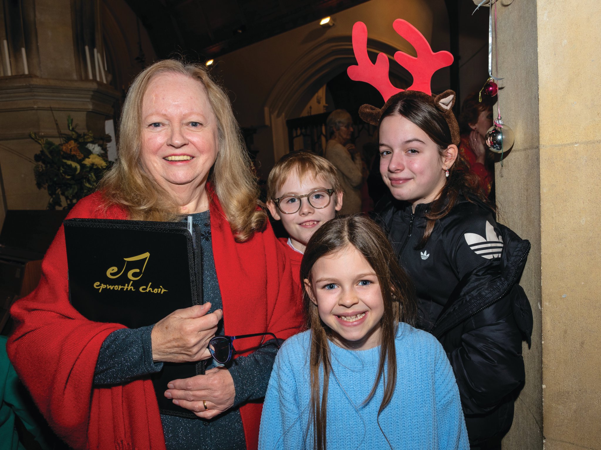 FAMILY OCCASION – (top) Poppy, Joseph and Olivia were there to hear grandmother Wanda.