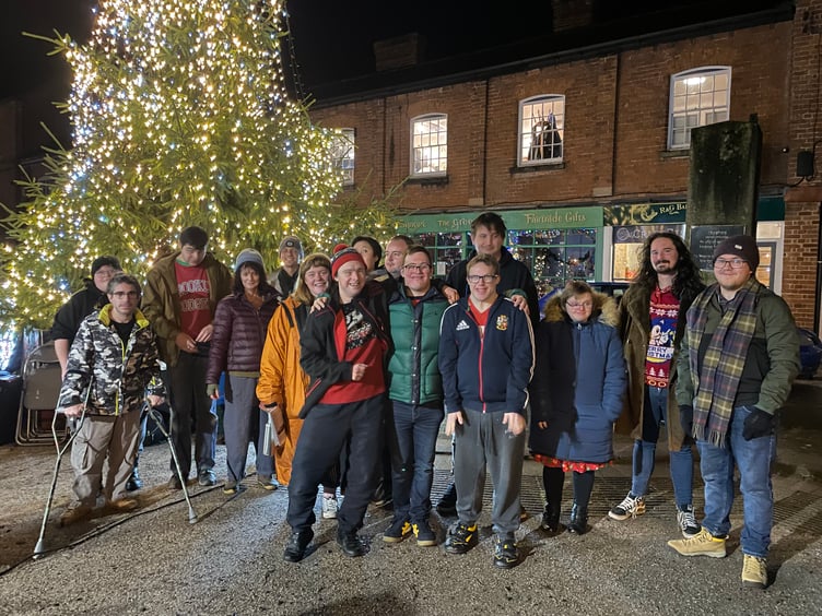 At the Crediton Town Band Carols in the Square evening.