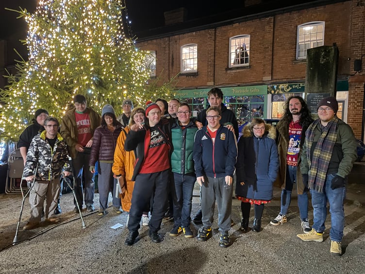 At the Crediton Town Band Carols in the Square evening.