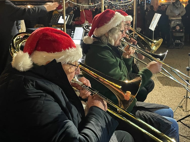 At the Crediton Town Band Carols in the Square evening.