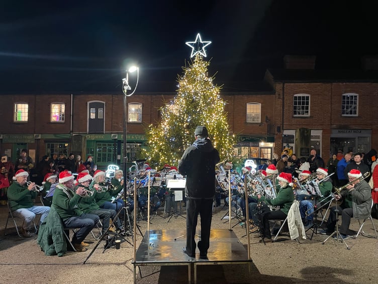 At the Crediton Town Band Carols in the Square evening.