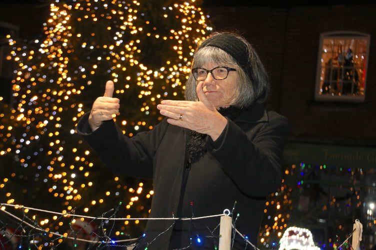 At the Crediton Town Band Carols in the Square evening.