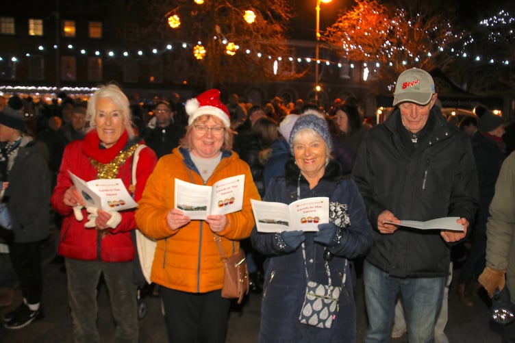 At the Crediton Town Band Carols in the Square evening.