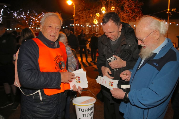 At the Crediton Town Band Carols in the Square evening.