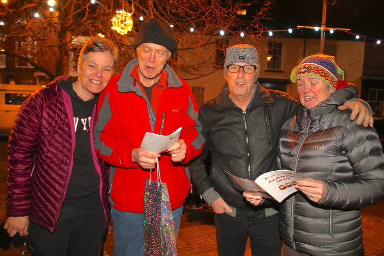 At the Crediton Town Band Carols in the Square evening.