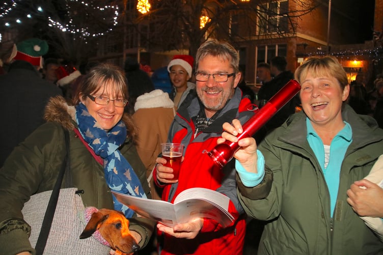 At the Crediton Town Band Carols in the Square evening.