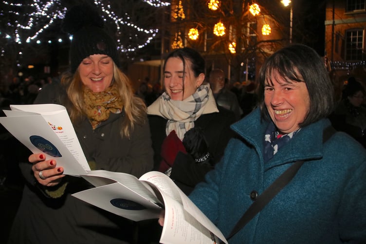 At the Crediton Town Band Carols in the Square evening.