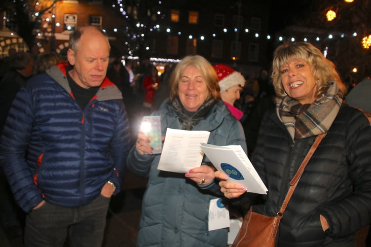 At the Crediton Town Band Carols in the Square evening.