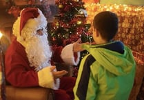 Father Christmas drops in to visit the children of Abergavenny at Bailey Park