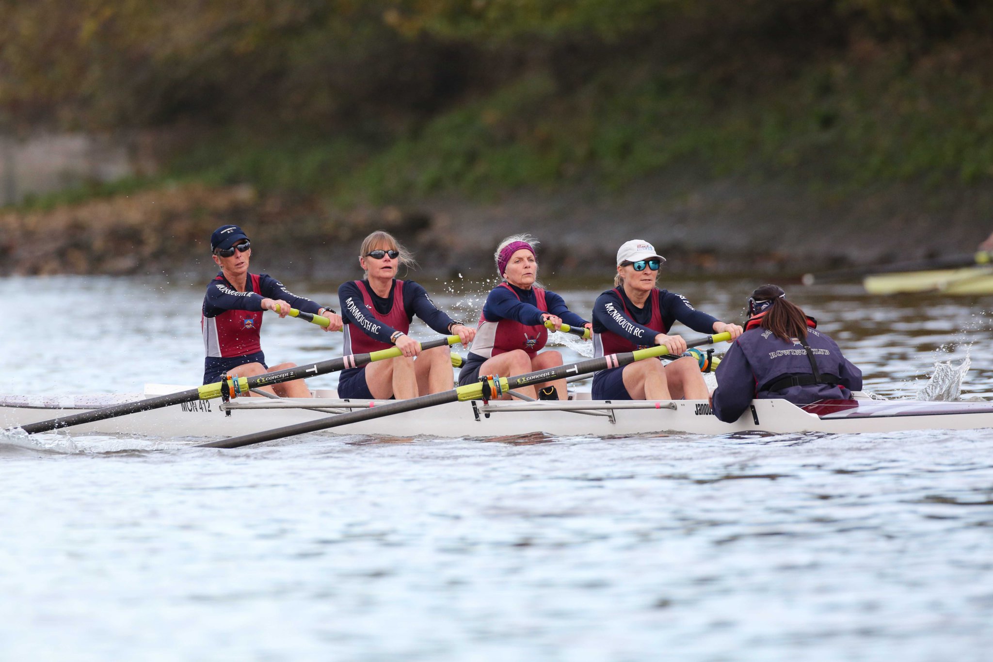The women’s four, top, and men’s boat below. Photos: Ben Rodford