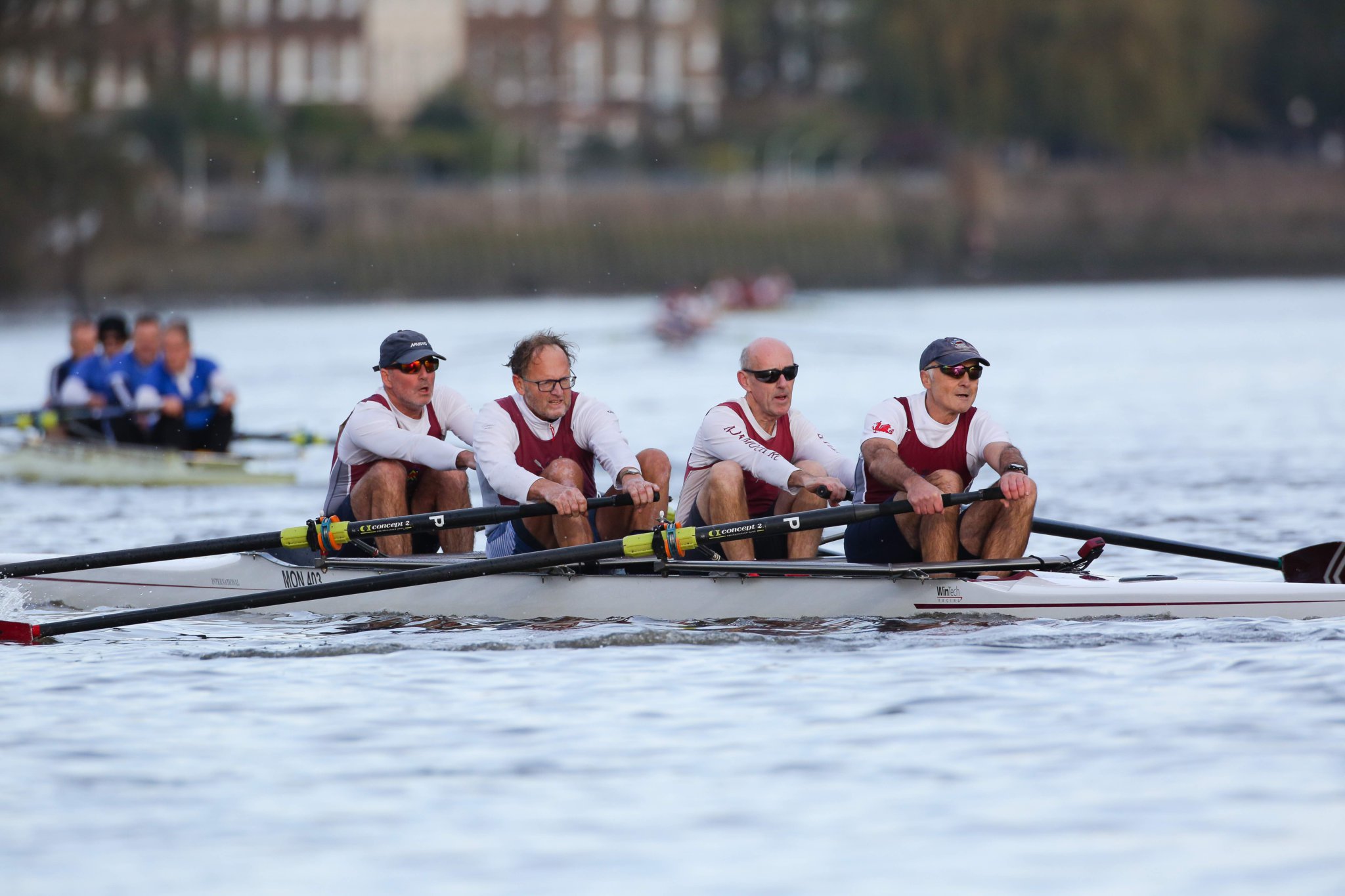 The women’s four, top, and men’s boat below. Photos: Ben Rodford