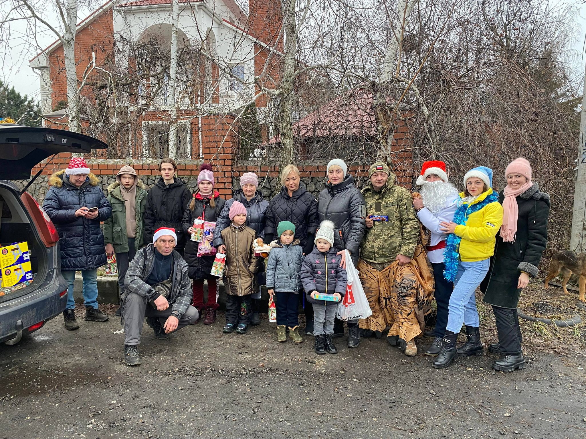 A number of people turned out to have a small celebration and gift exchange in Kharkiv Bolshoya Danilovka