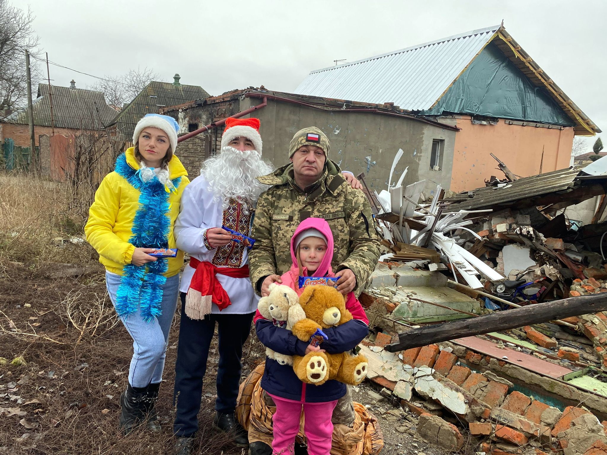 Jakub and others were able to provide some presents to children in the area