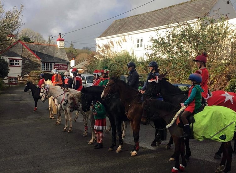 Pictured are some of the riders and their festive horses taking part