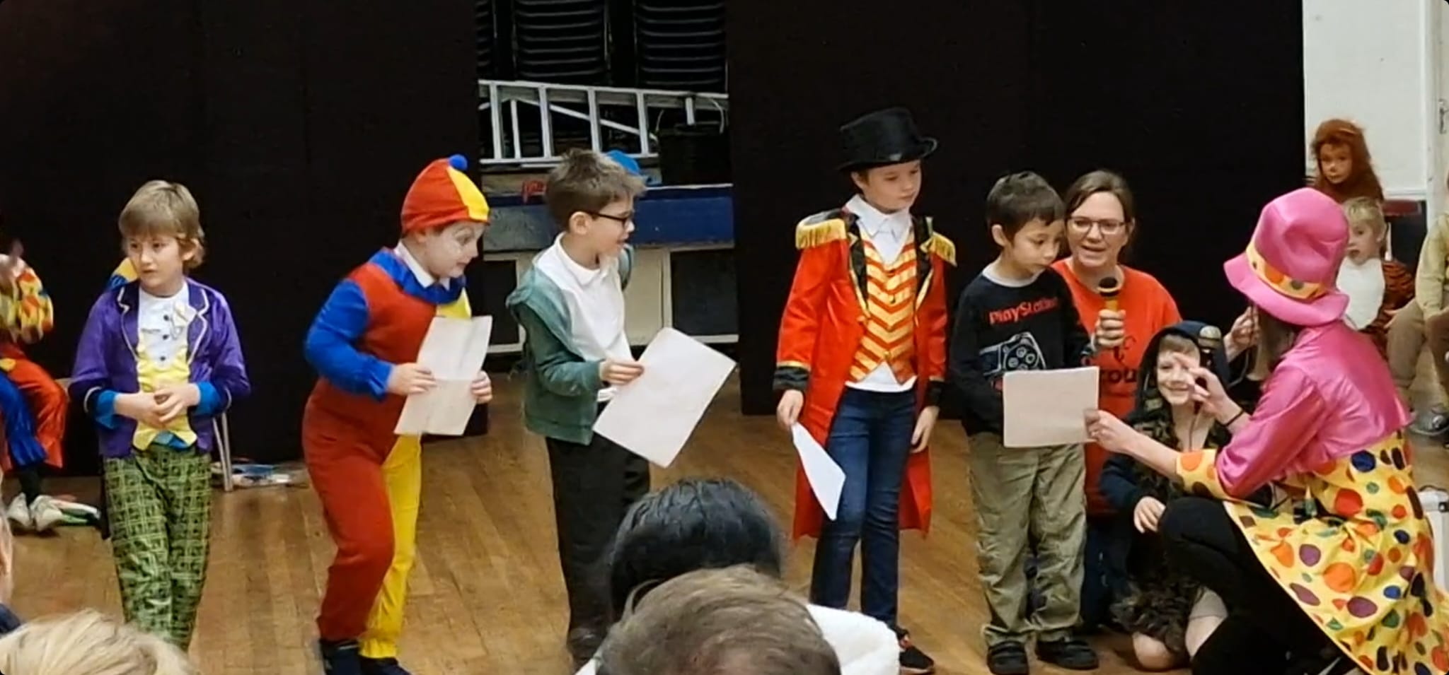 PUNCHLINE – Joke tellers Ethan, Daniel, Logan and Benjamin.
