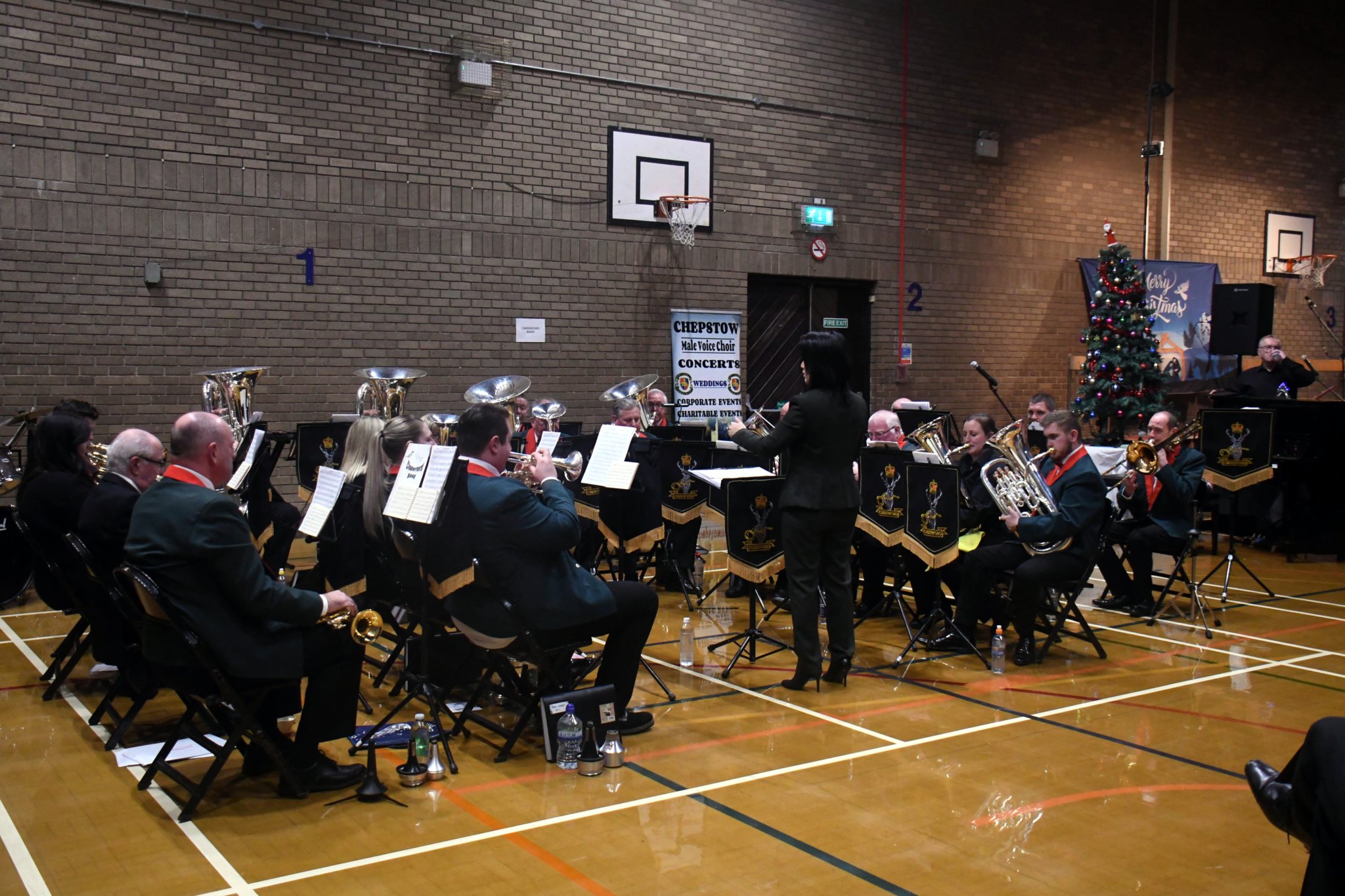Cornet players Matt Kibble and Rebecca Jessop.