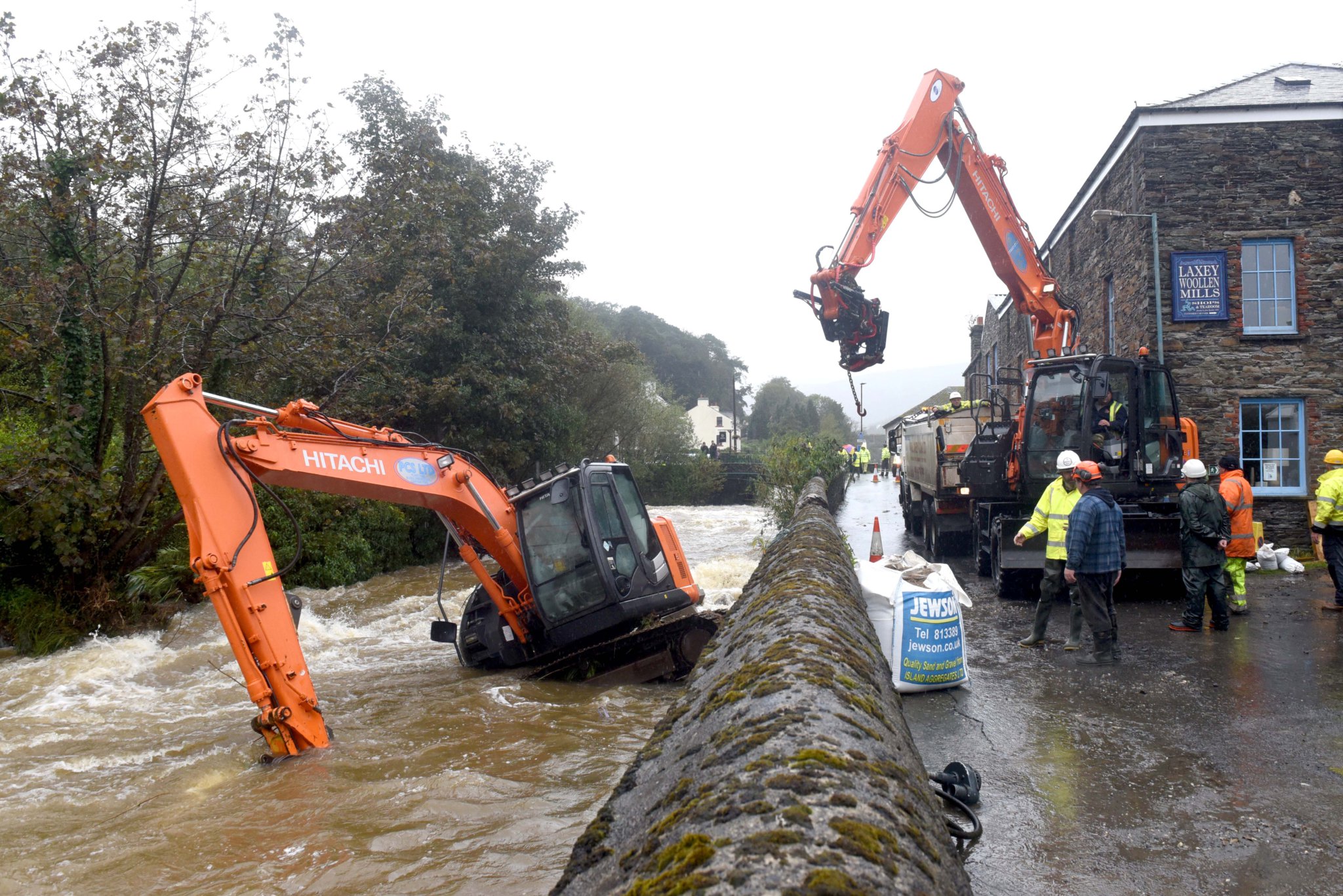Police declared a major incident due to severe flooding in Laxey after heavy rainfall -