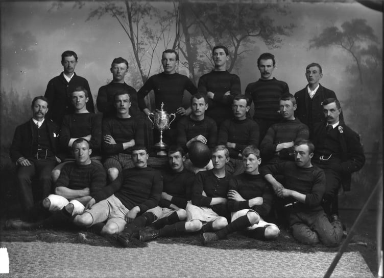 An excellent picture taken in 1888 of Douglas RUFC with the Isle of Man Times Challenge Cup. Recognise anyone?