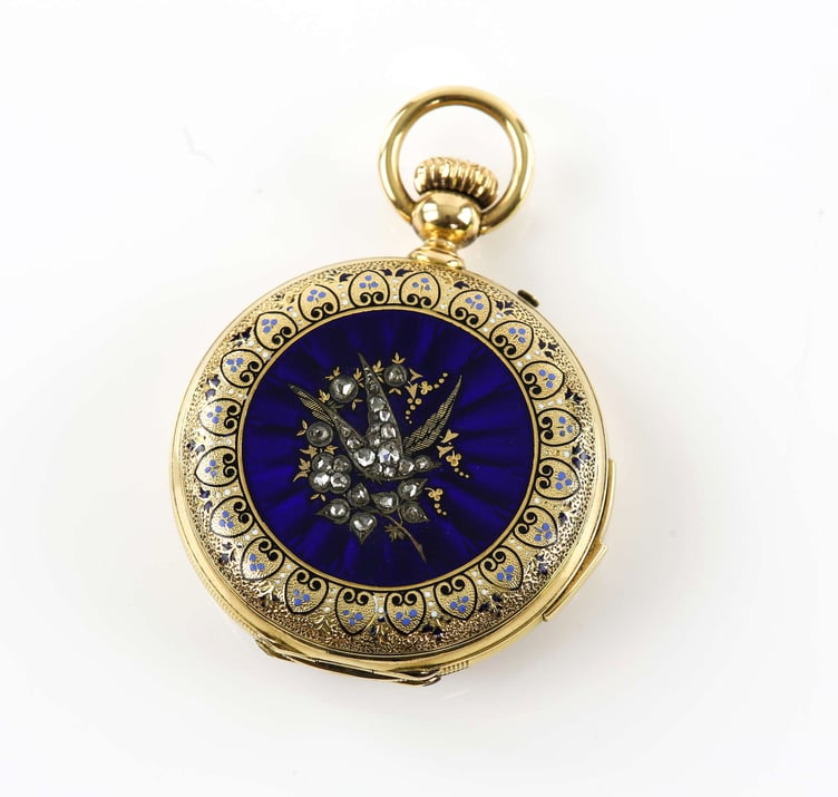 A full hunter pocket watch