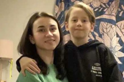 Ukrainian guests Yuliia and Kyryl at their home in Alton.