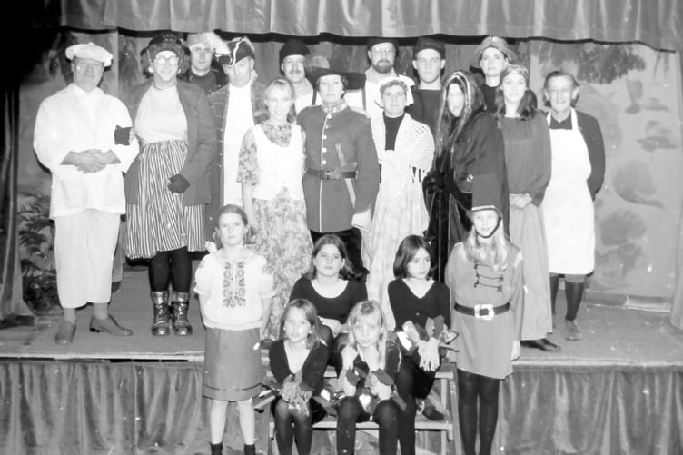 The cast of Cheriton Fitzpaine Drama Group's pantomime, pictured in December 1996. DSC01445