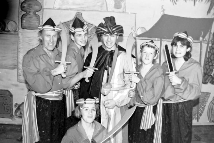 Some of the cast of Tedburn St Mary Amateur Dramatic Society's production of 'Ali Baba' in January 1997. DSC00210