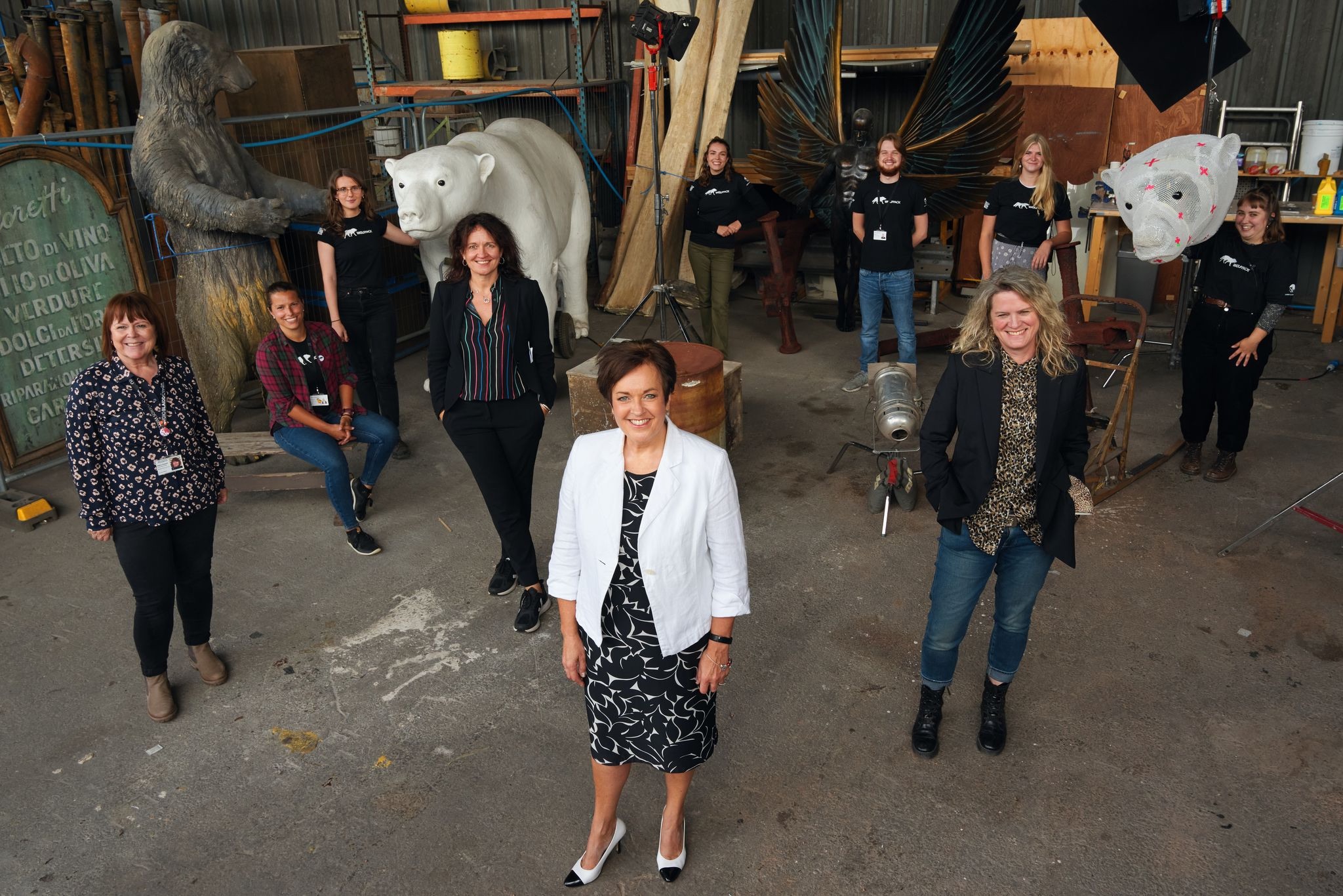 Pictured are trainees who have been working on the Bad Wolf project filmed in Wales