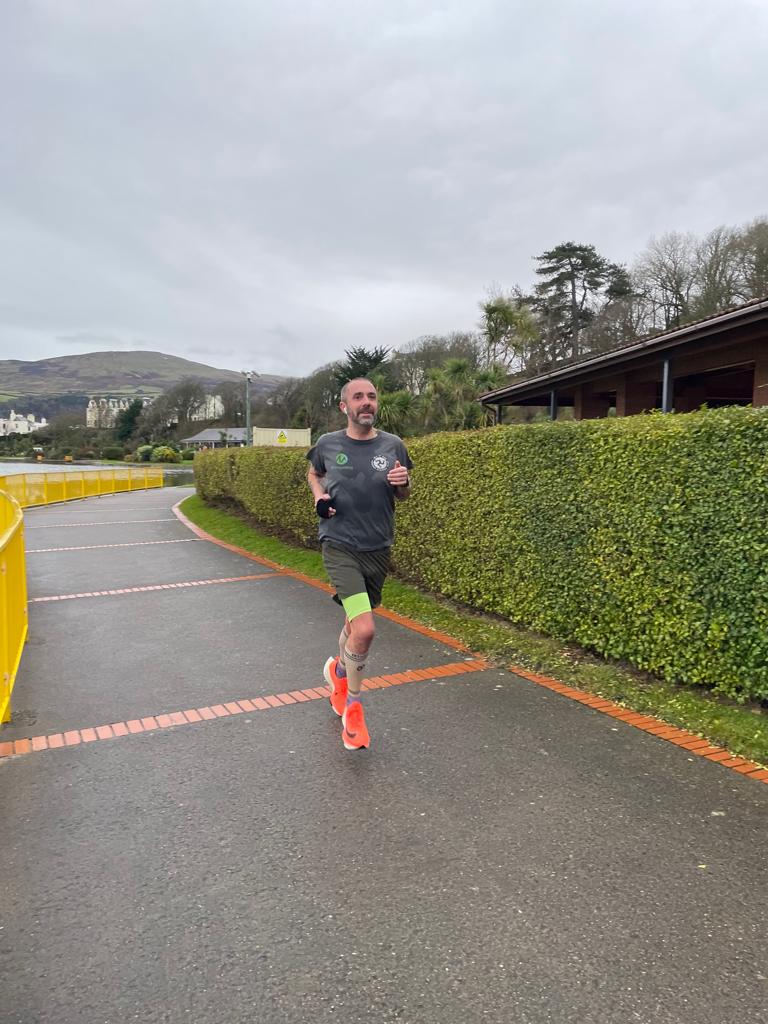 Paul Shanley completing his 10k a day challenge at Mooragh Park, Ramsey