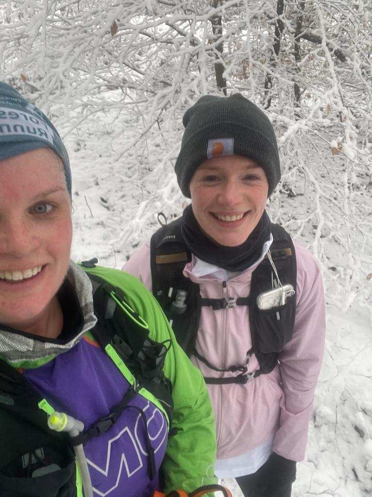 Jo and Milly didn’t let the snow put a stop to their training
