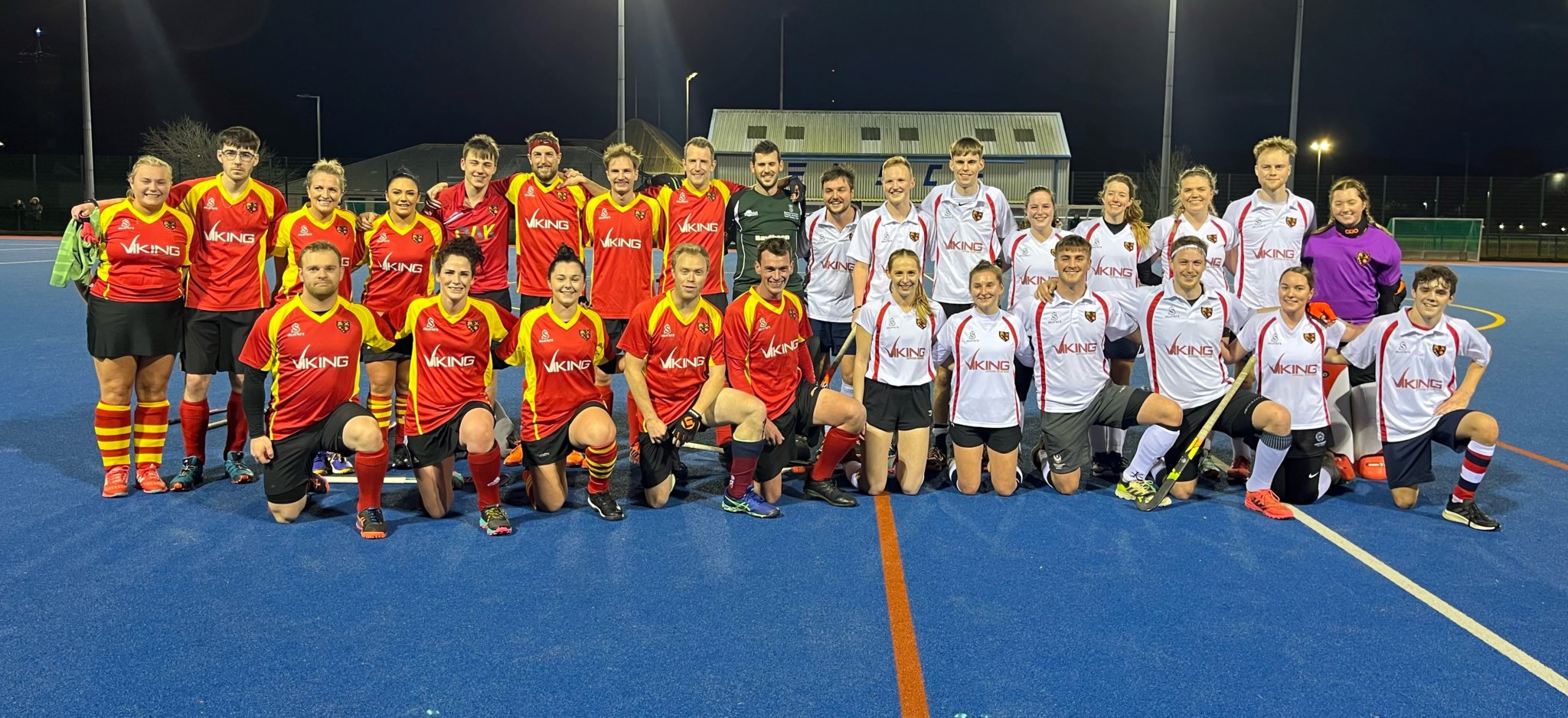 The senior island hockey side (in red and yellow) went up against the Exiles team in the annual challenge match at the NSC recently. The ‘home’ side triumphed 4-2